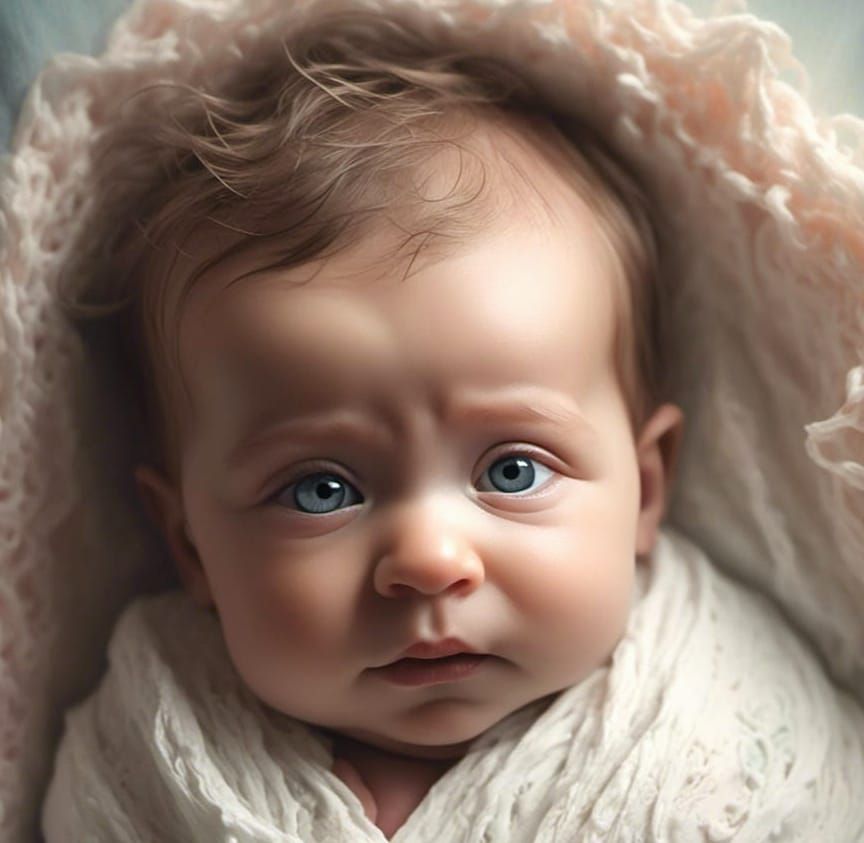 Delicate Newborn Infant Girl Portrait