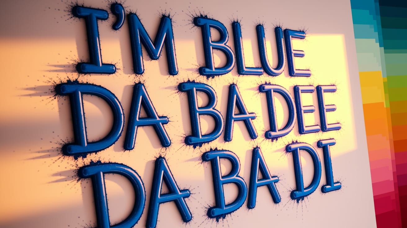 Dynamic Blue Graffiti Art on White Wall