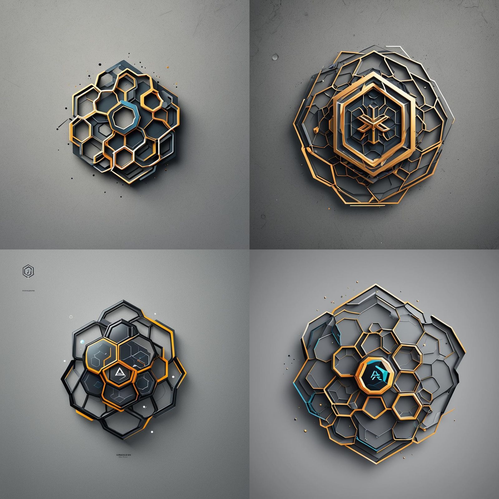 Futuristic Hexagon Logo with Electric Circuit Design