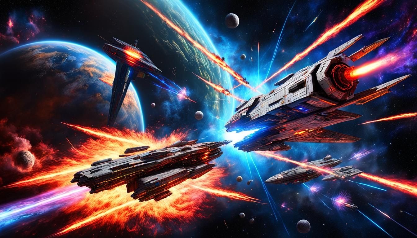 Epic Space Battle: Vulcan Spacecraft vs Starfighters