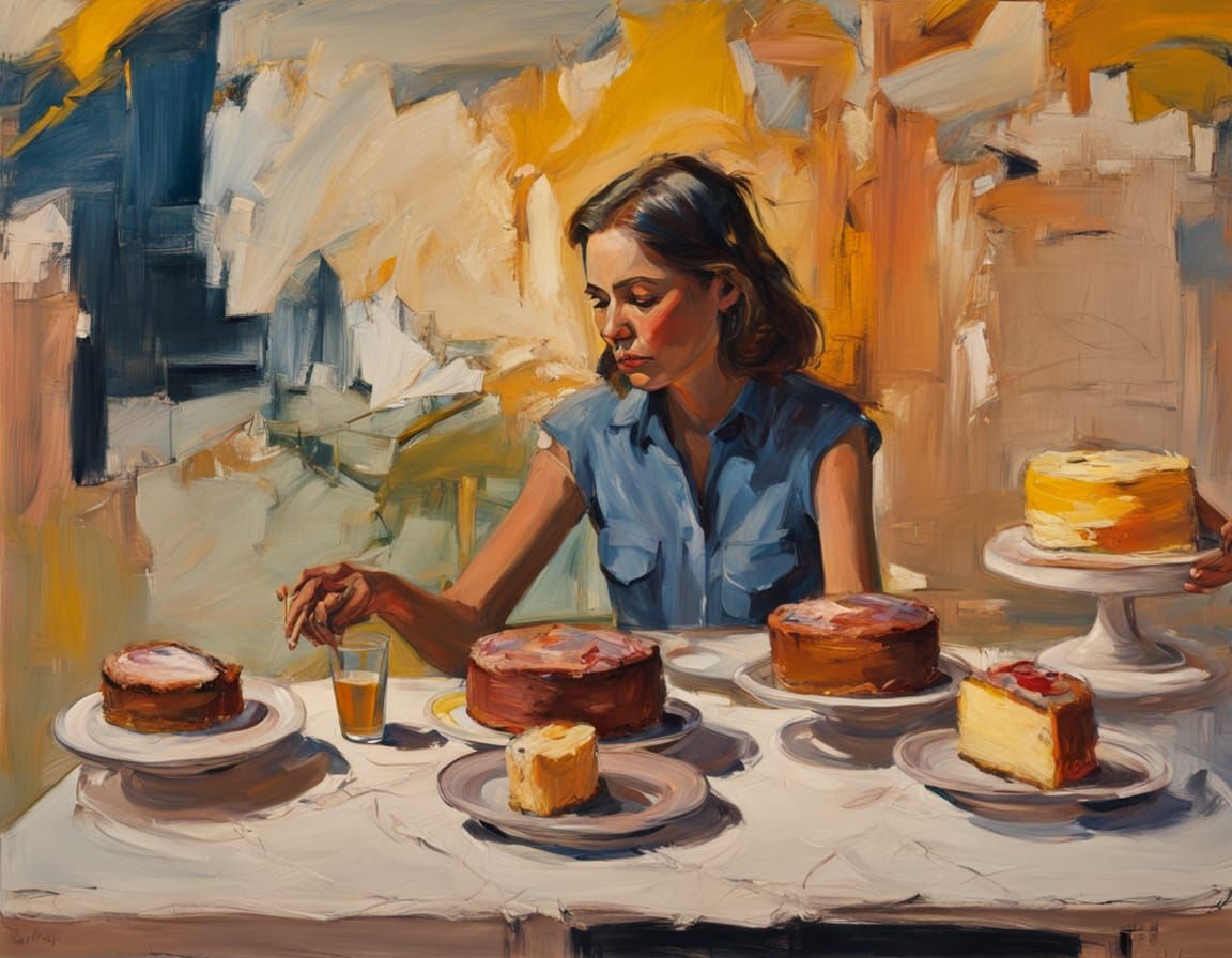 Surreal Dystopian Cakes in Abstract Expressionist Style