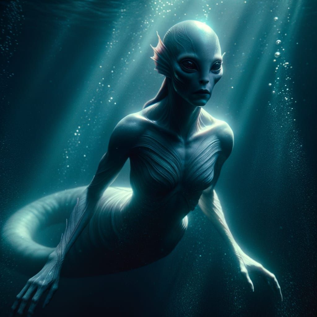 Deep-Sea Mermaid in the Abyss: Concept Art