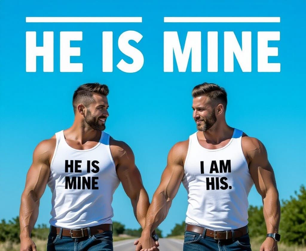 Handsome Gay Couple Walking Hand-in-Hand