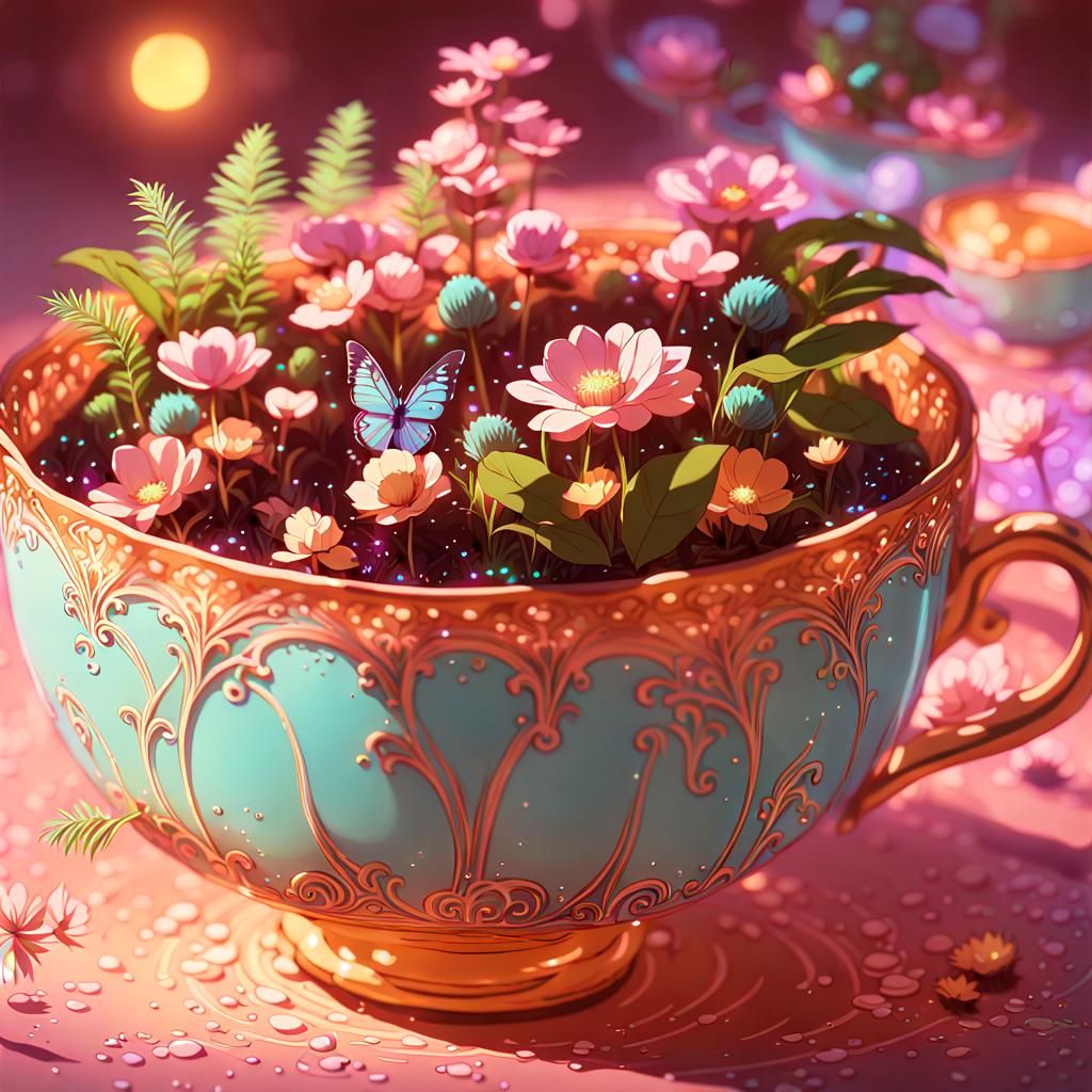Teacup Fairy World in Anime Style