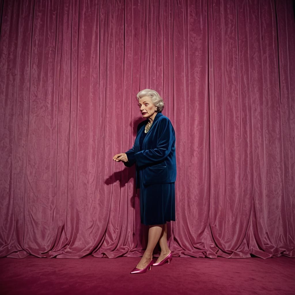 Elderly Woman in Velvet, Cinematic Film Still