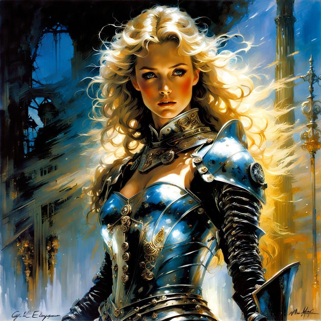 Eerie Knight Angel Dances in Bioluminescent Light