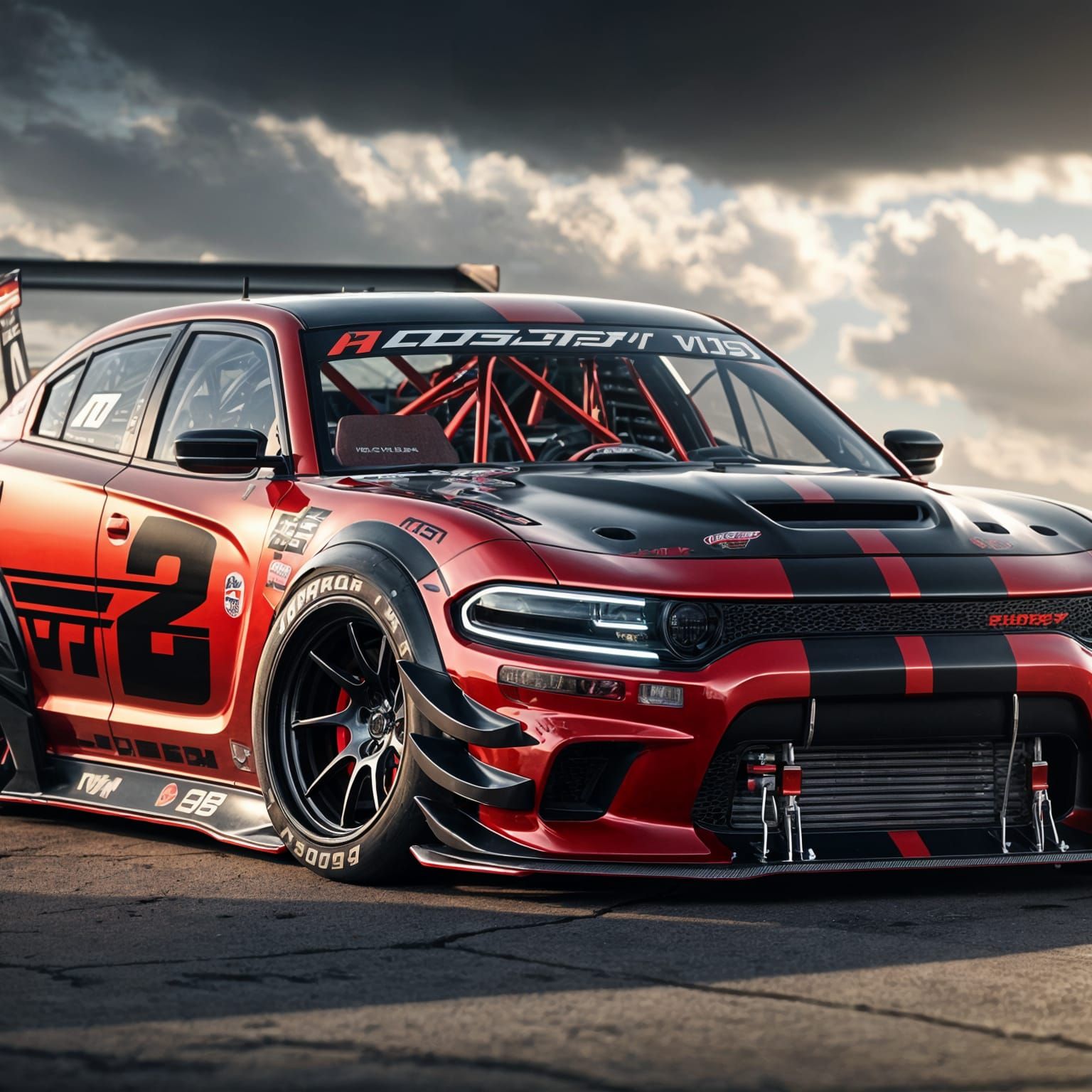 Modified Red Dodge Charger CGI VFX Masterpiece