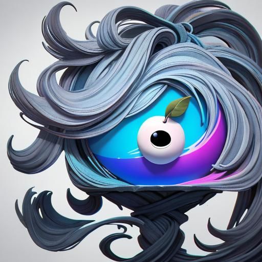 Cartoon Apple with Smiling Face Ready for Coloring