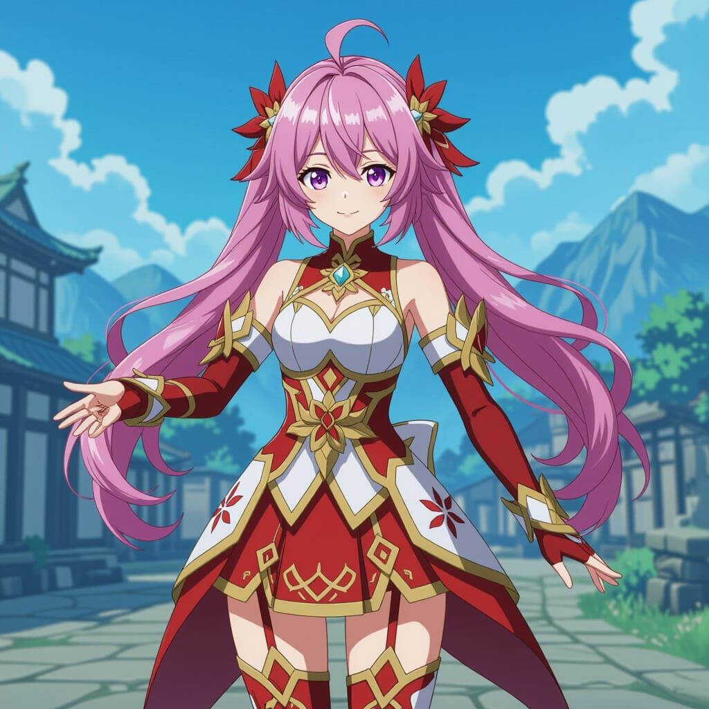 Genshin Impact Style Character Illustration