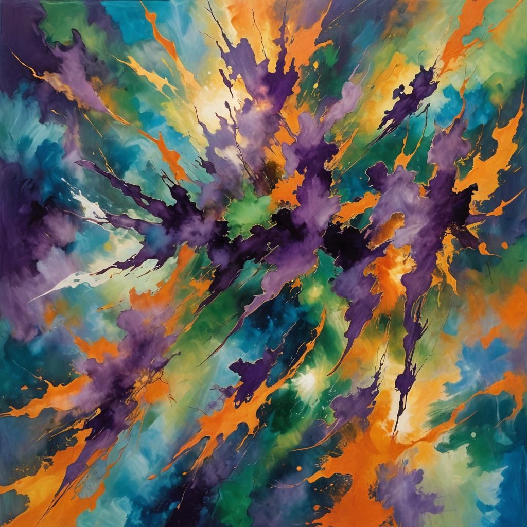 Divine Figures Emerge: Abstract Expressionist Painting