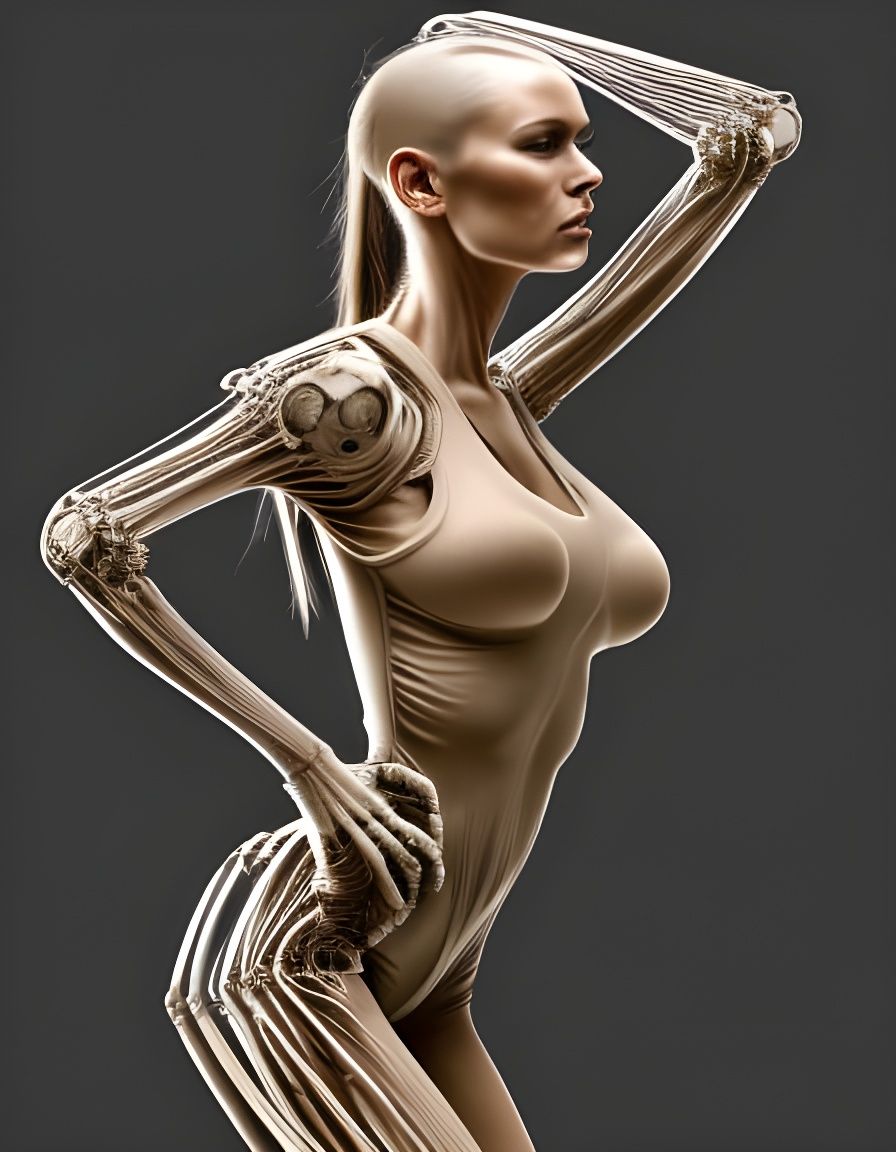 Dystopian Cyborg Supermodel in Hyperrealistic Detail