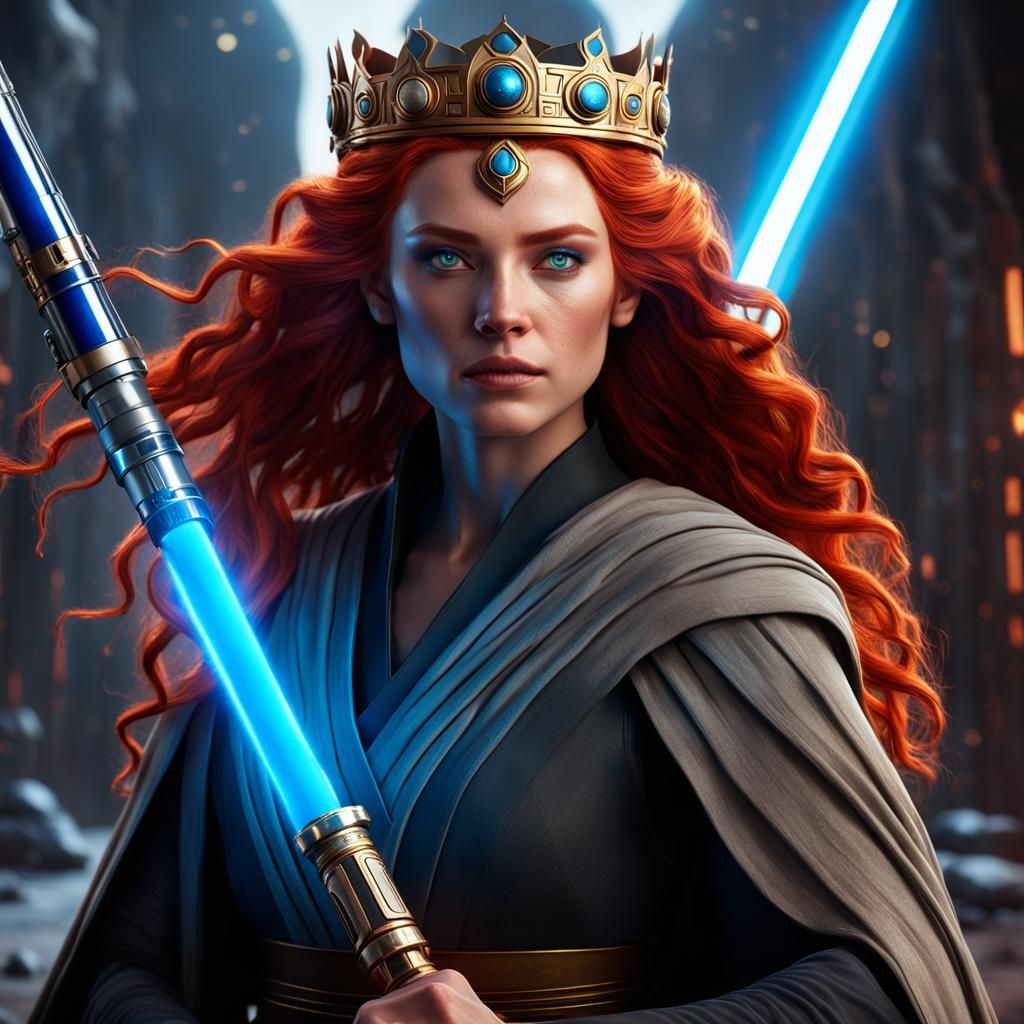 Jedi Queen Allana Solo with Blue Lightsaber