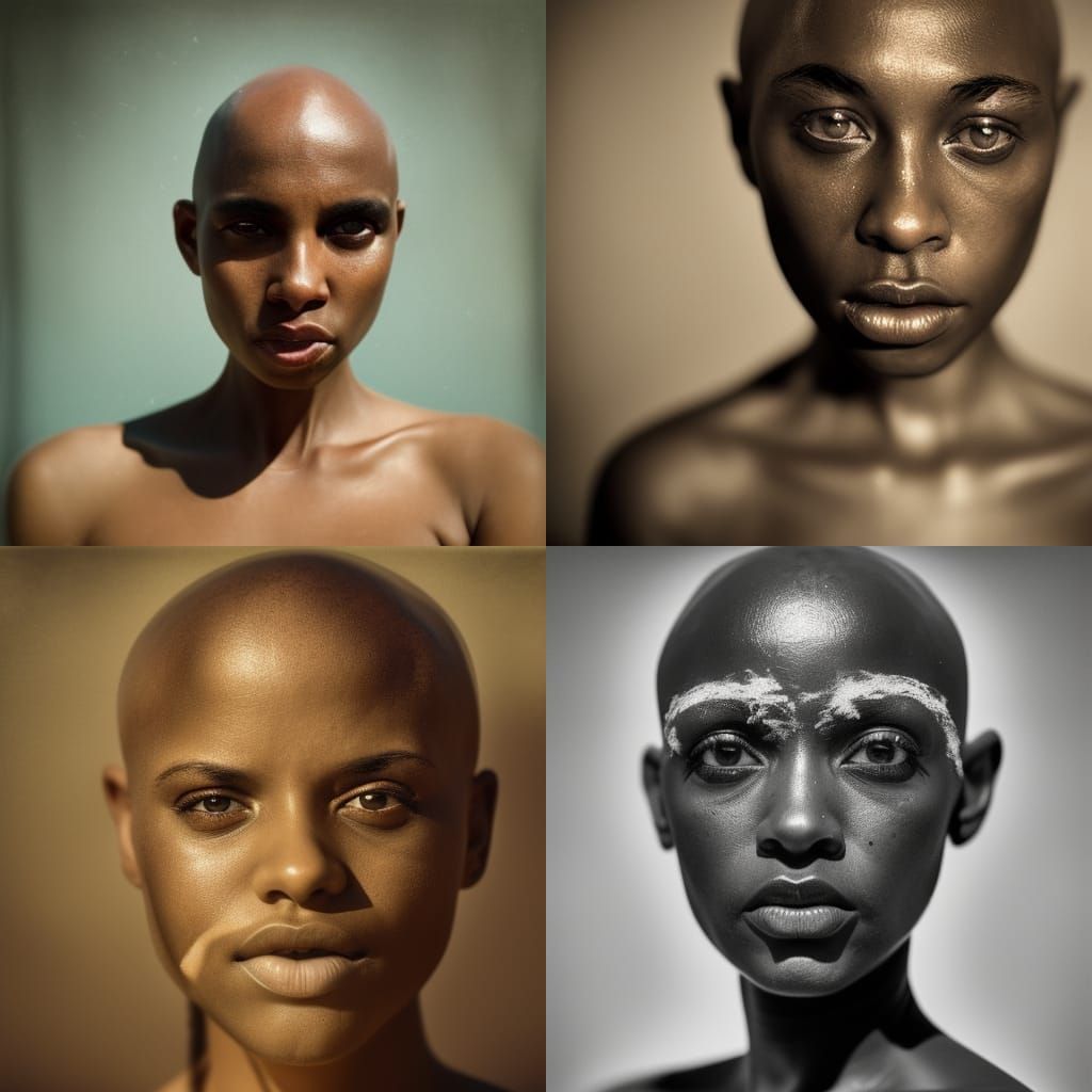 Bald Woman in Bikini: Striking Portrait