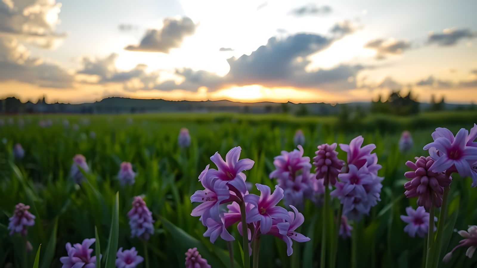 Morning Water Hyacinth Bloom in Vibrant Hues