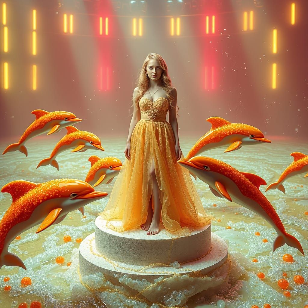 Dreamlike Soda Sea Concert with Gummy Dolphins