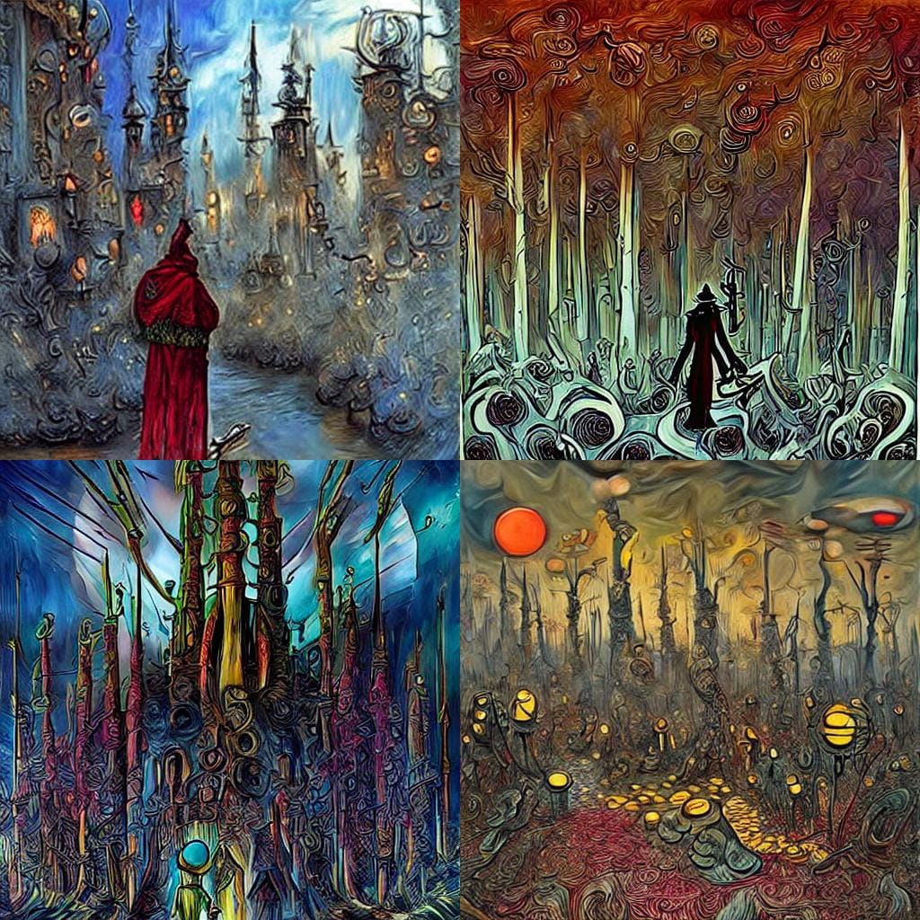 Samurai Contemplation at Twilight: A Fusion of Cultures