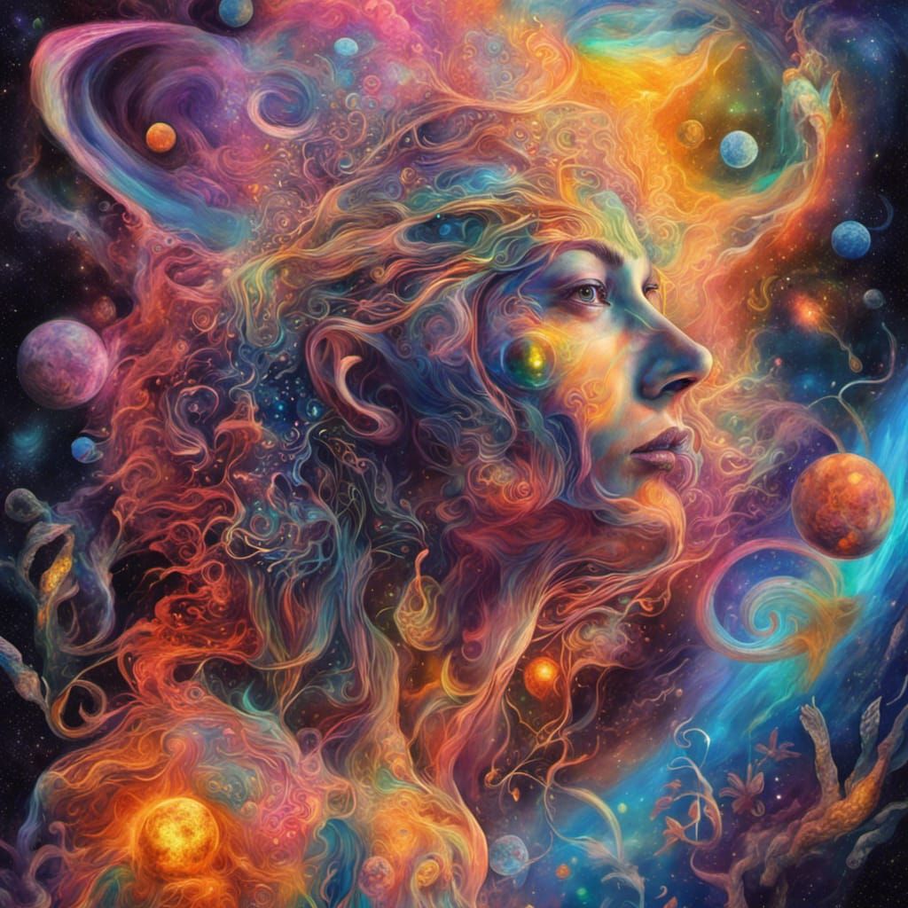 Psychedelic Cosmic Consciousness Astral Illustration