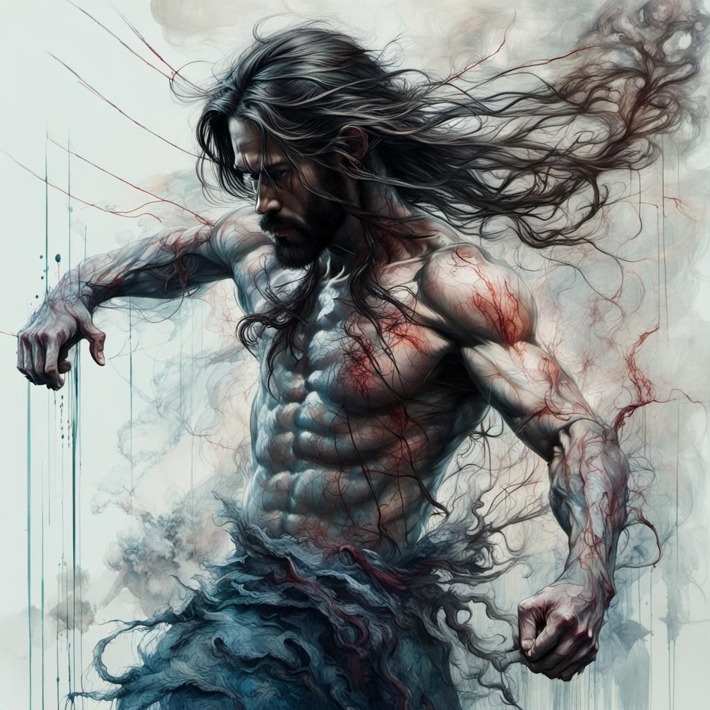 Fencing Master's Shadow: A Retrofuturist Double Exposure