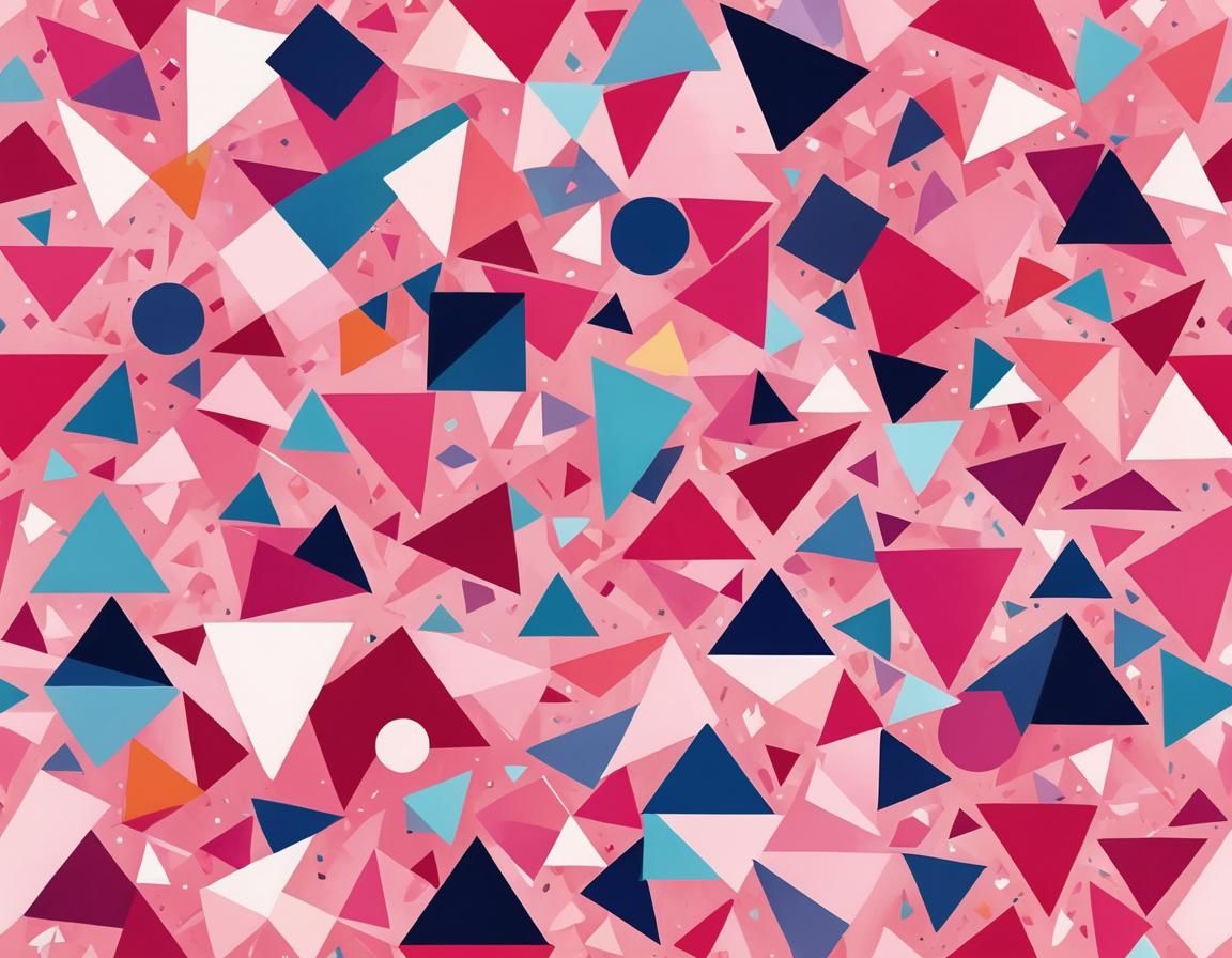 Abstract Geometric Shapes in Vibrant Pink: Digital Art