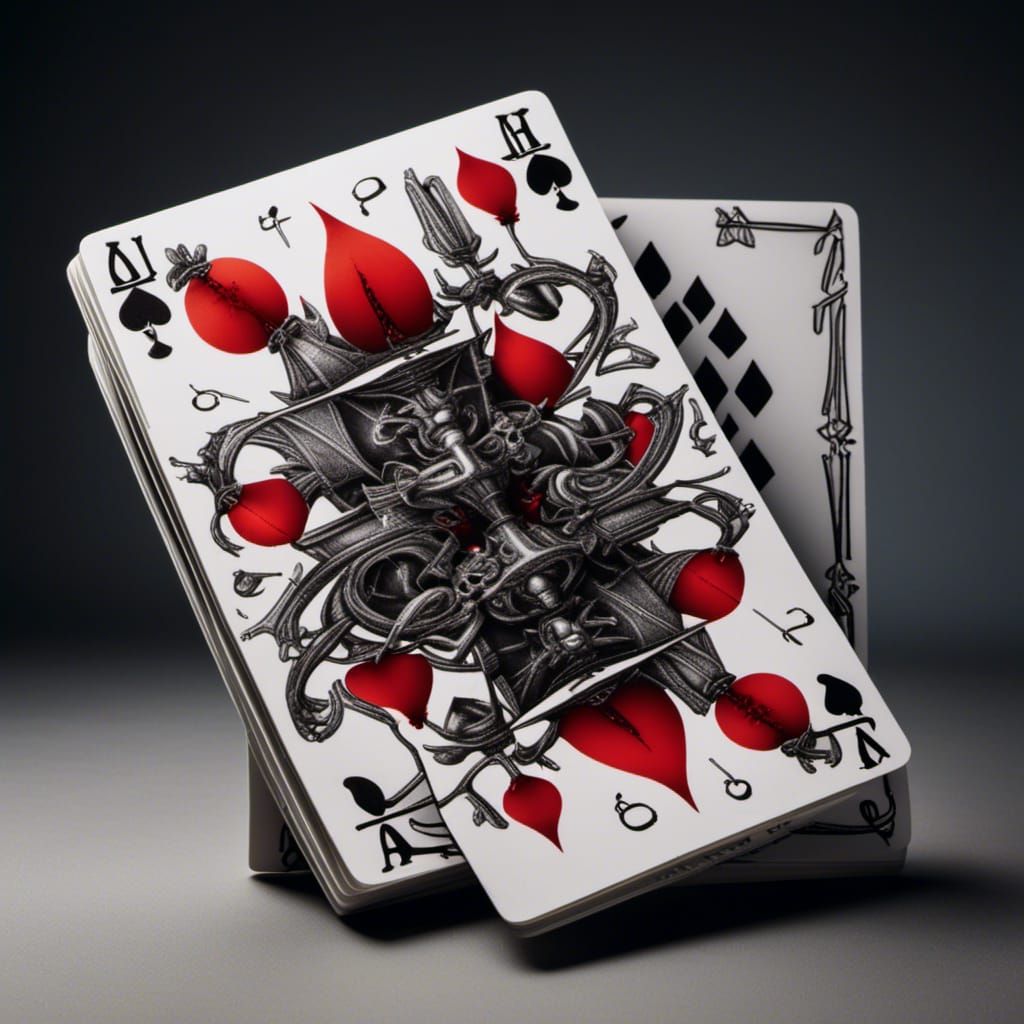 Unique Queen of Hearts Playing Card in 3D