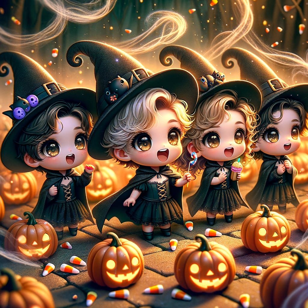 Chibi Girls Celebrate Birthday in Enchanted Pumpkin Patch
