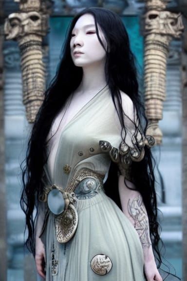 Ethereal Goddess in Asian Horror Style