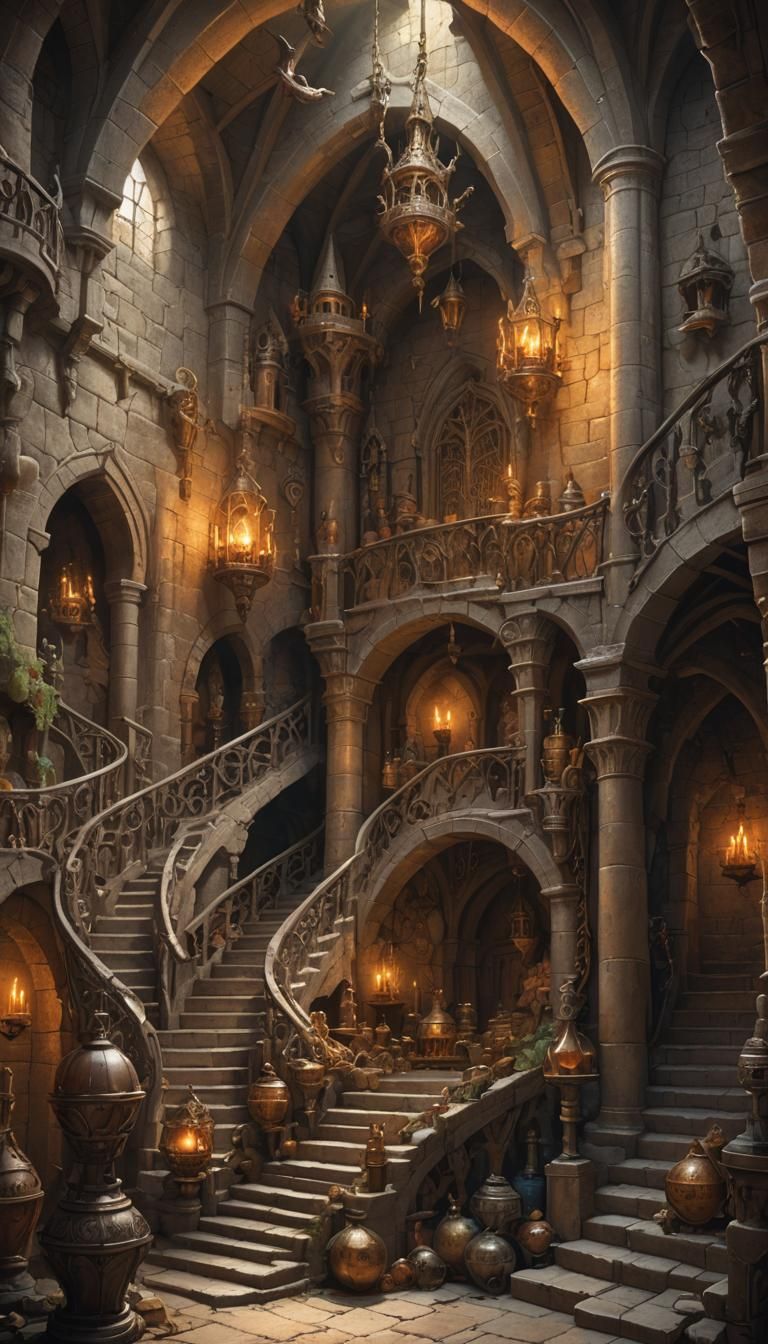 Hooded Thief in Dragon's Lair Fantasy Art