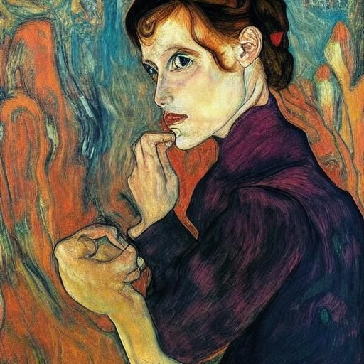 Vampire's Whimsical Music Notes in Expressionist Style