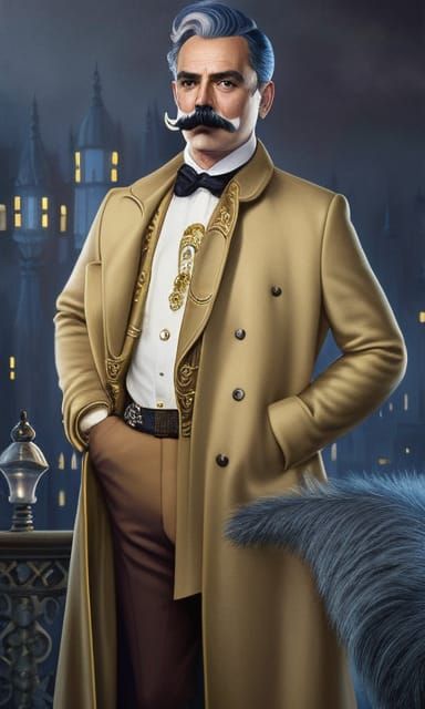 Colonel Jack Mustard Portrait with Detailed Moustache