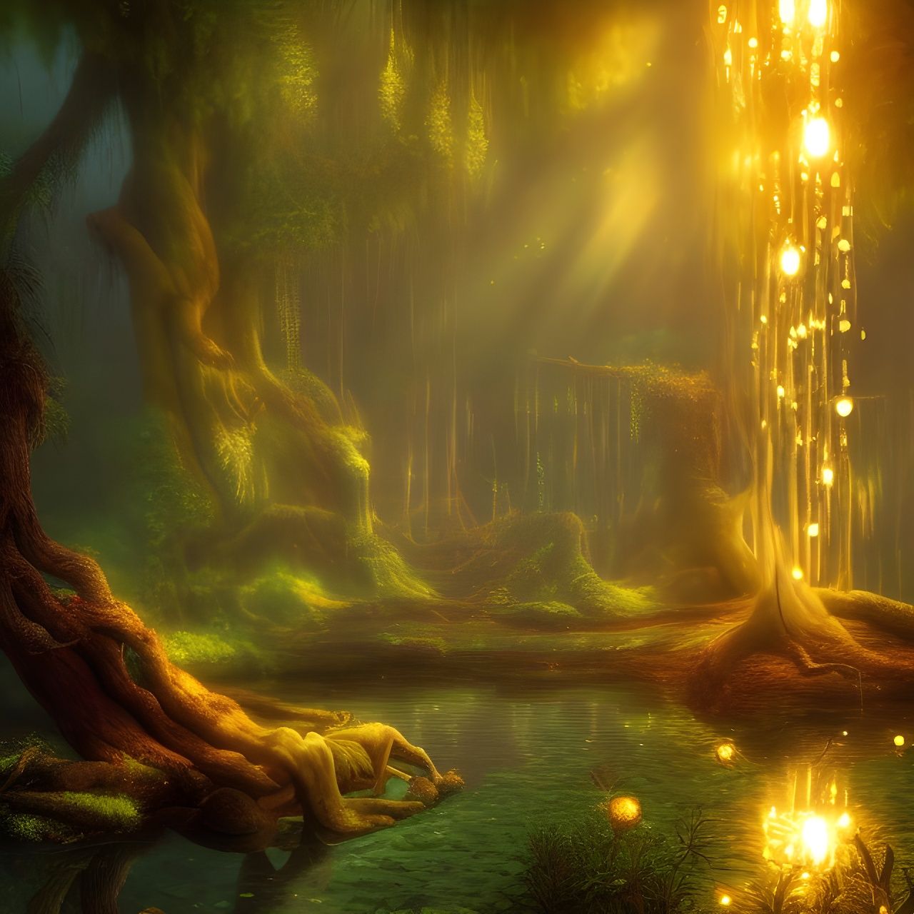 The secret healing pools of golden lights Series