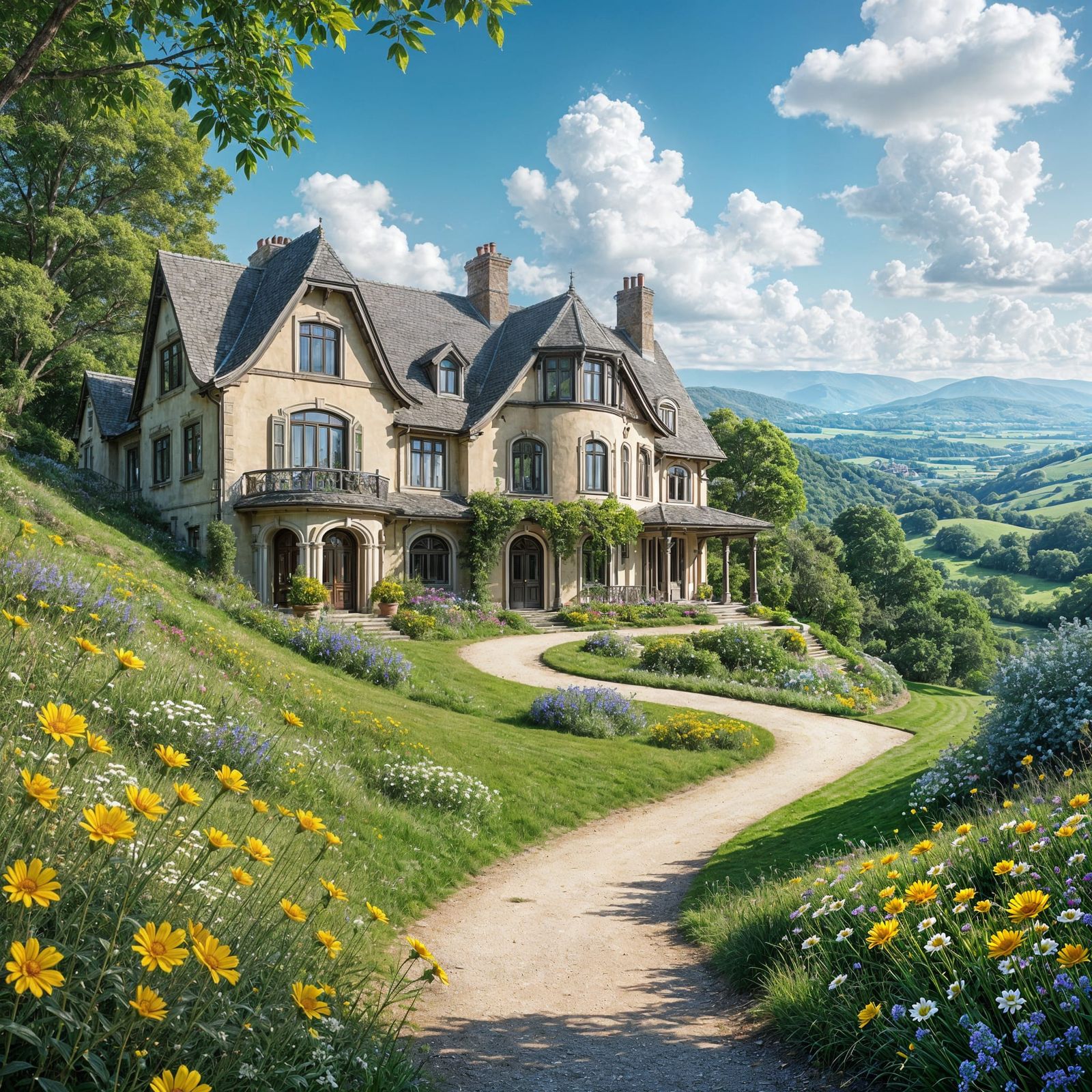 Cheerful Luxury Mansion Built Into Lush Hillside