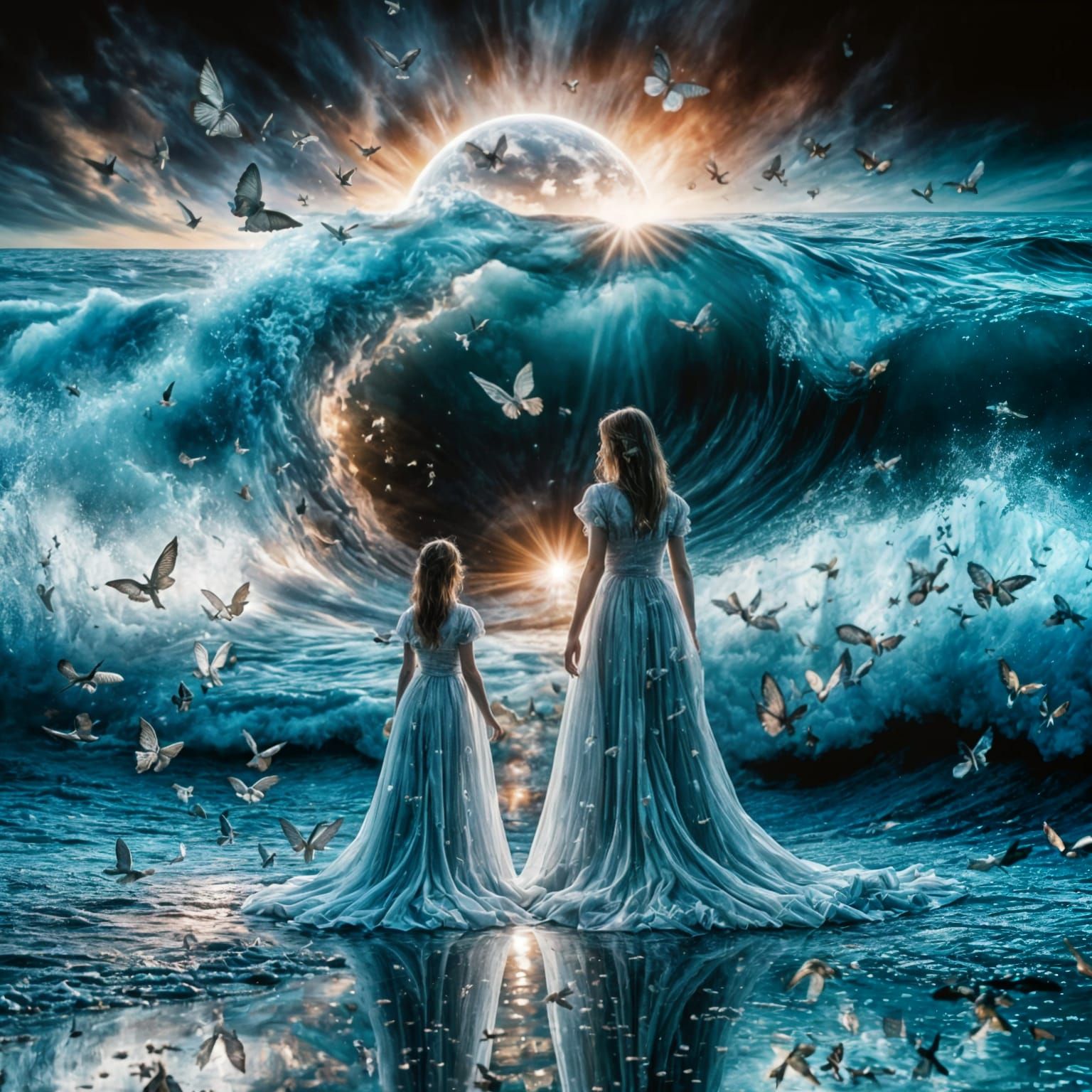 Surreal Mirrored Reflection in Dreamlike Image