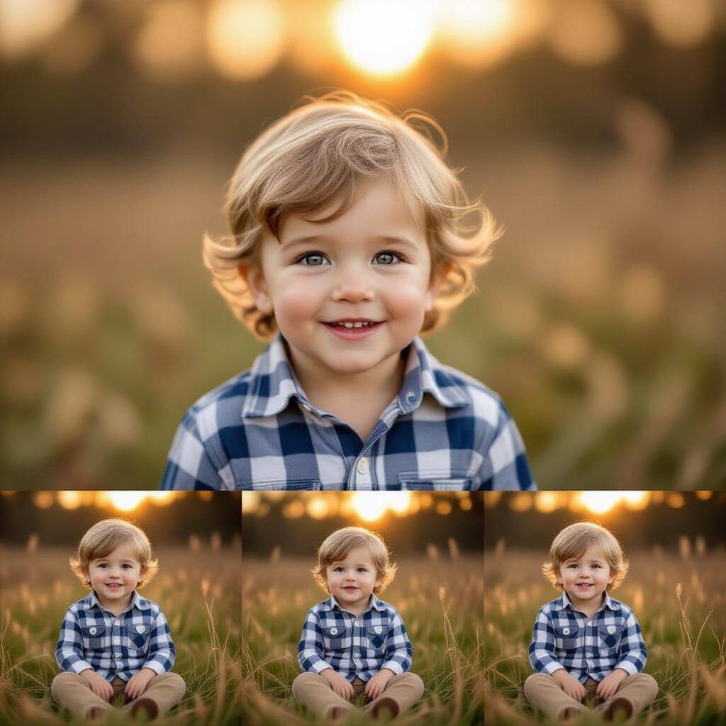 Sweet Three-Year-Old Boy in Outdoor Photos