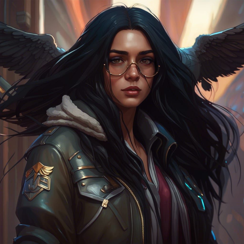 Teenage Girl in Aviator Jacket, Hyperdetailed Concept Art