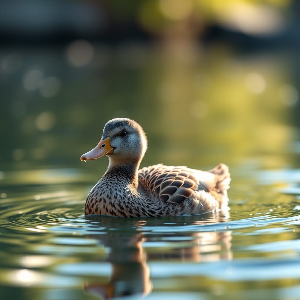Water Duck: Professional Photography with Bokeh