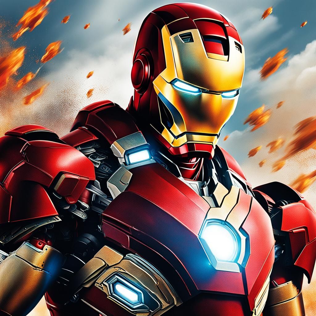 Hyperrealistic Iron Man Portrait in Dramatic Lighting