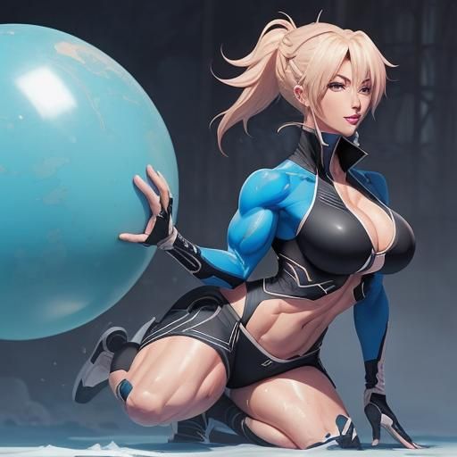 Anime Style Female Licking a Ball