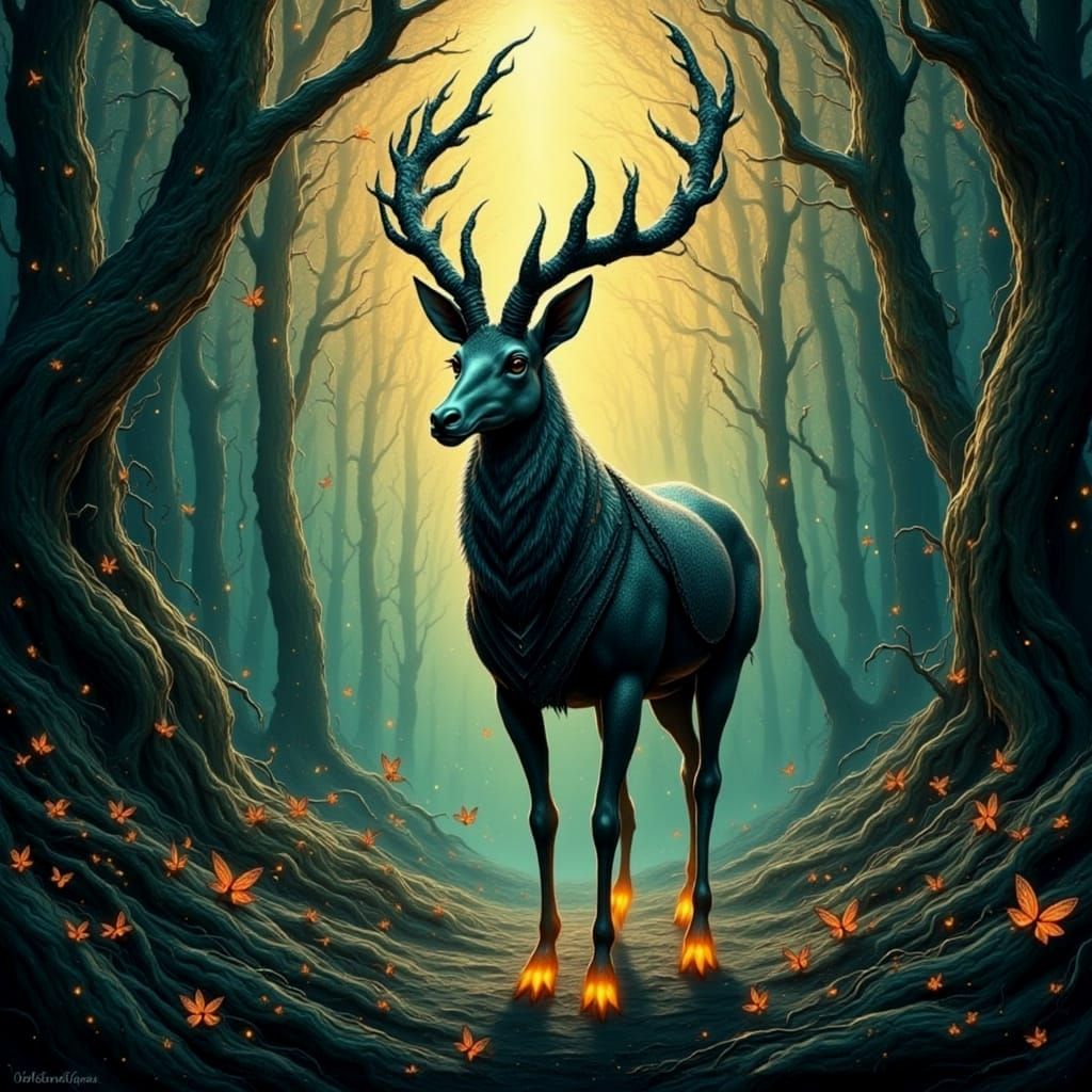 Twilight Antelope Leads to Sacred Grove