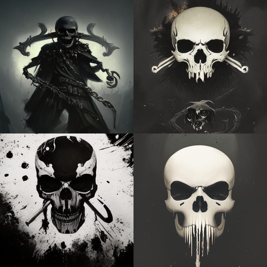 Evil Skull Jolly Roger Dark Fantasy Concept Art