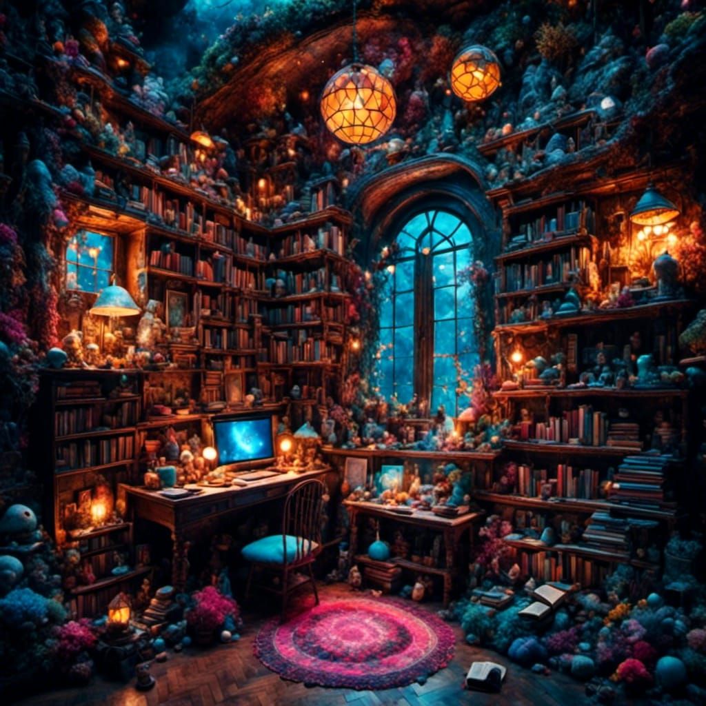 Cozy Book Nook with Colorful Volumes