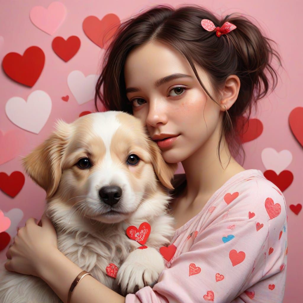 Cuddly Puppy and Owner Share Heartfelt Moment in Whimsical C...