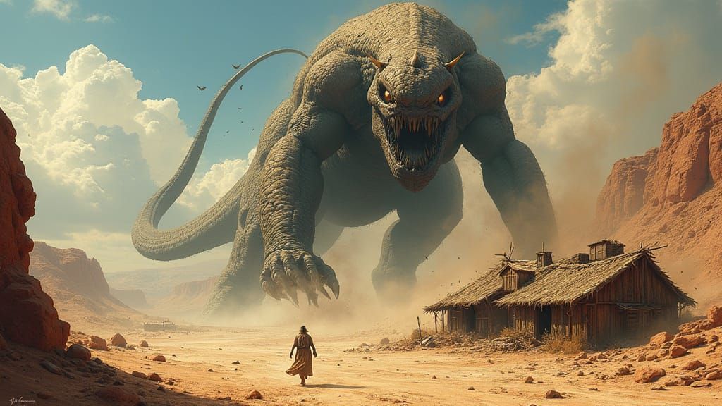 Surreal Desert Creature Unleashes Chaos
