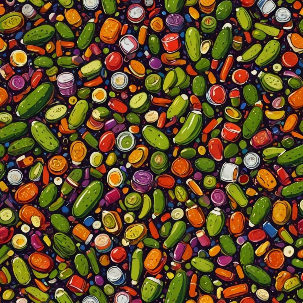 Pickle Explosion in Retrofuturistic Pop Art Diner