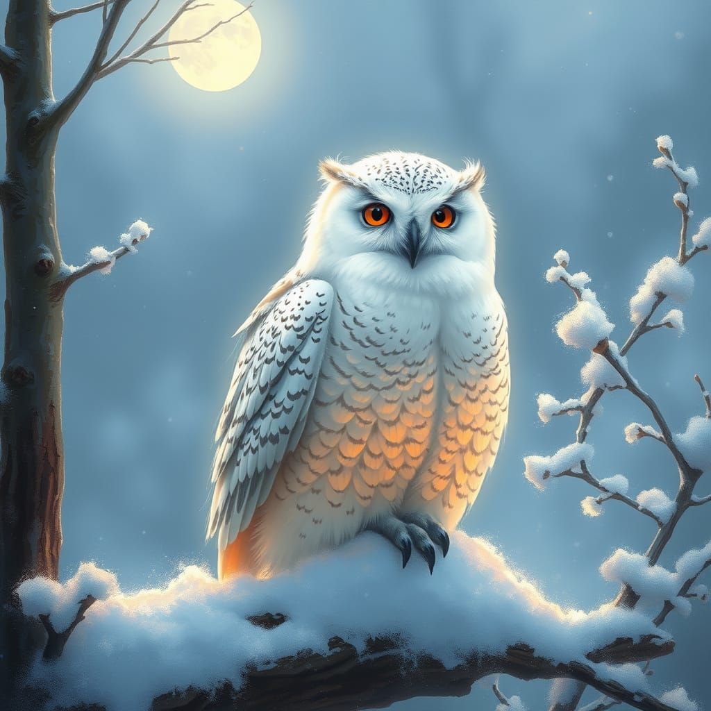 Ethereal Snowy Owl in Whispering Mist