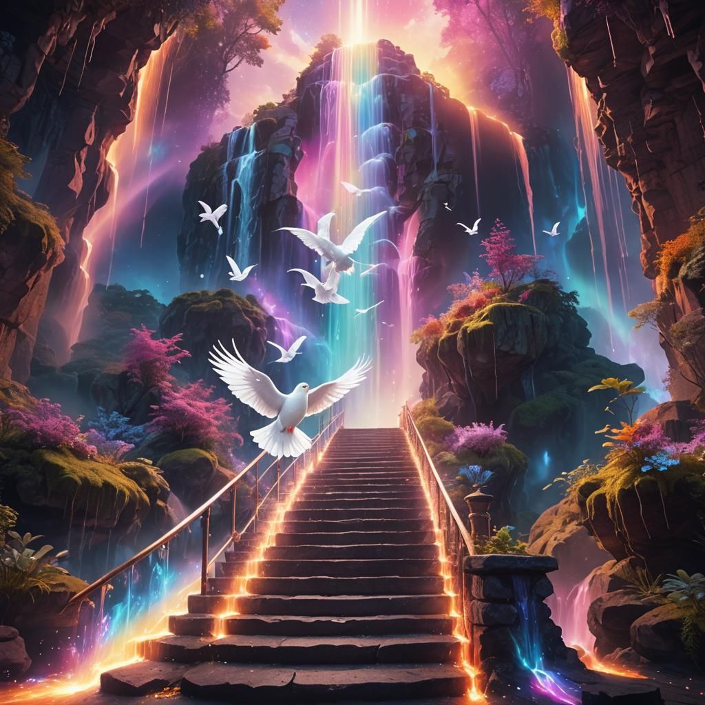 Astral Stairway to Valhalla: Holographic Cosmic Illustration
