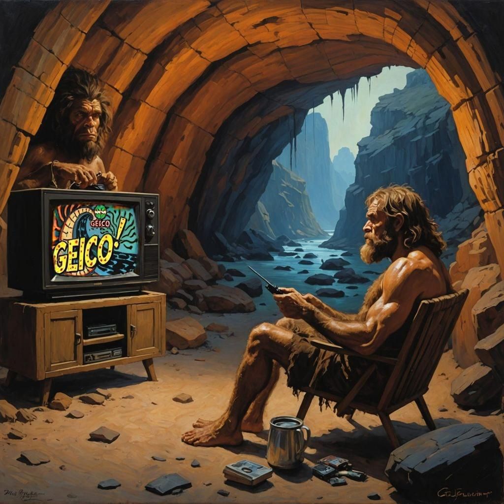 Charming Geico Gecko in Vibrant Oil Painting