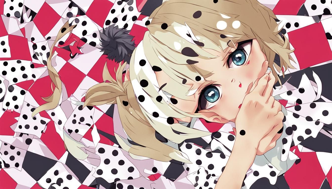 Anime Inspired Polka Dot Portrait in Japanese Manga Style