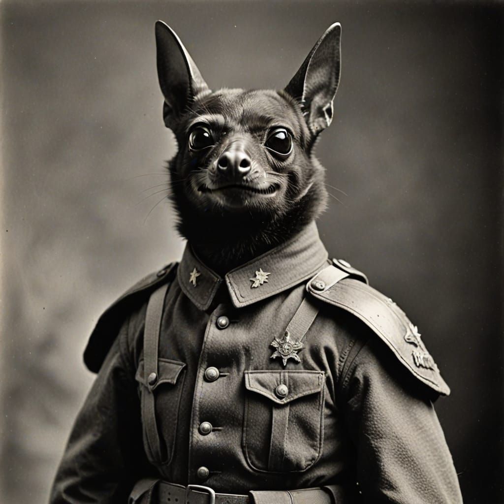 A Hammer-Headed Bat in WWI Regalia