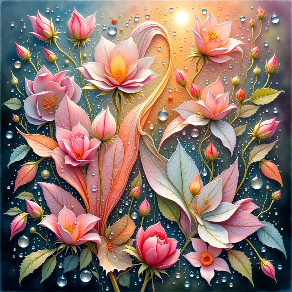 Surreal Floral Art: Blossoms in Abstract Harmony