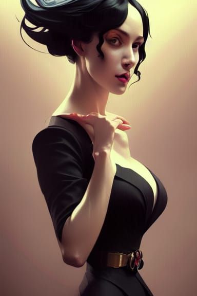 Elegant Woman in Tuxedo: Hyperdetailed Portrait